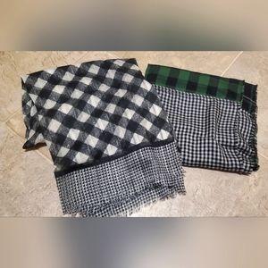 2 J Jill plaid/gingham scarves bundle
